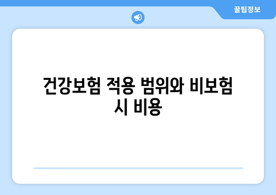 건강보험 적용 범위와 비보험 시 비용