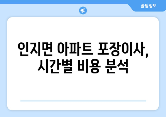 인지면 아파트 포장이사, 시간별 비용 분석