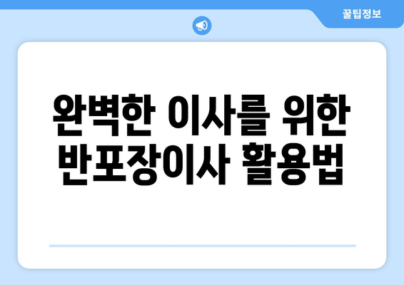 완벽한 이사를 위한 반포장이사 활용법