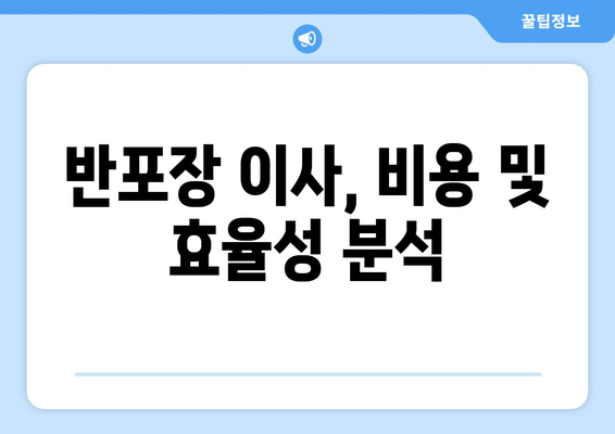 반포장 이사, 비용 및 효율성 분석