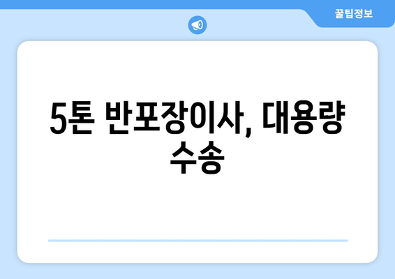 5톤 반포장이사, 대용량 수송