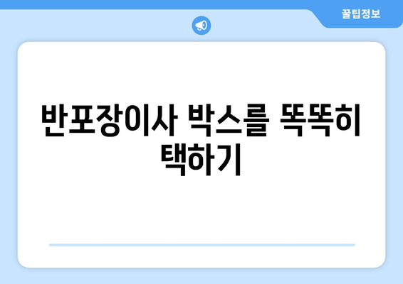 반포장이사 박스를 똑똑히 택하기