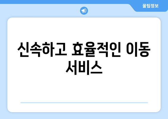 신속하고 효율적인 이동 서비스