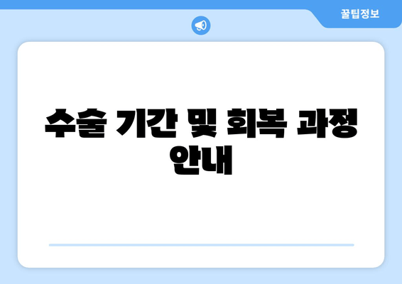 수술 기간 및 회복 과정 안내