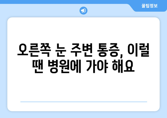 오른쪽 눈 주변 통증, 무엇이 문제일까요? | 눈 통증 원인, 증상, 치료