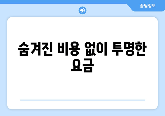 숨겨진 비용 없이 투명한 요금