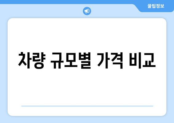 차량 규모별 가격 비교