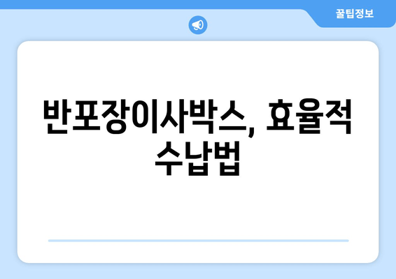 반포장이사박스, 효율적 수납법