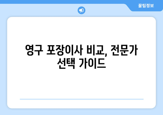 영구 포장이사 비교, 전문가 선택 가이드