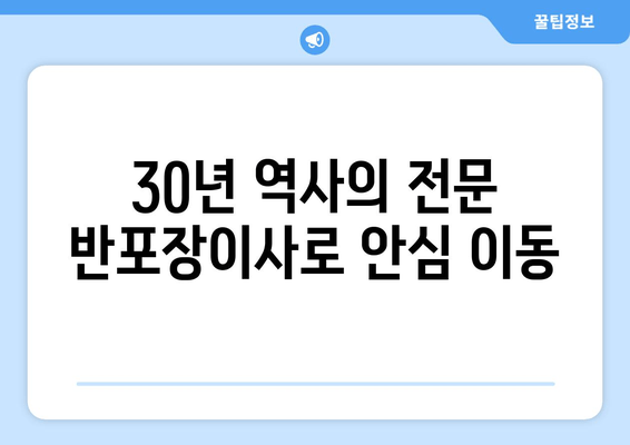 30년 역사의 전문 반포장이사로 안심 이동