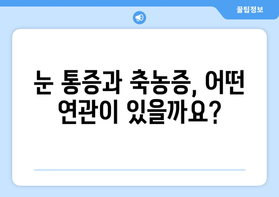 축농증 눈통증, 숨겨진 원인 밝히기 | 눈 통증, 두통, 코막힘, 축농증 원인, 치료