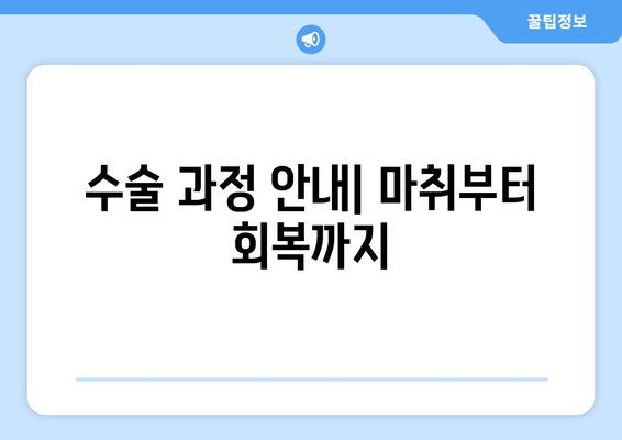 수술 과정 안내| 마취부터 회복까지