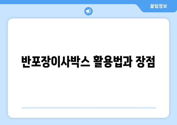 반포장이사박스 활용법과 장점