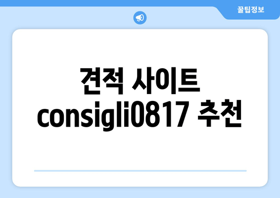 견적 사이트 consigli0817 추천