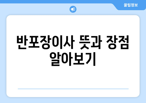 반포장이사 뜻과 장점 알아보기