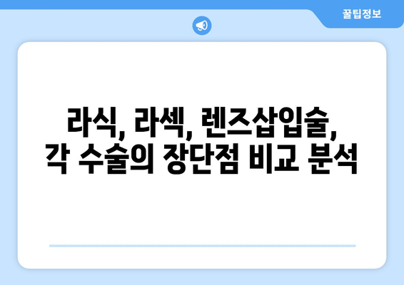 시력 교정술 종류 완벽 가이드| 라식, 라섹부터 렌즈삽입술까지 | 시력 교정, 안과, 눈 수술, 시력 개선