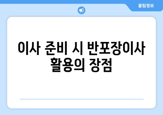 이사 준비 시 반포장이사 활용의 장점