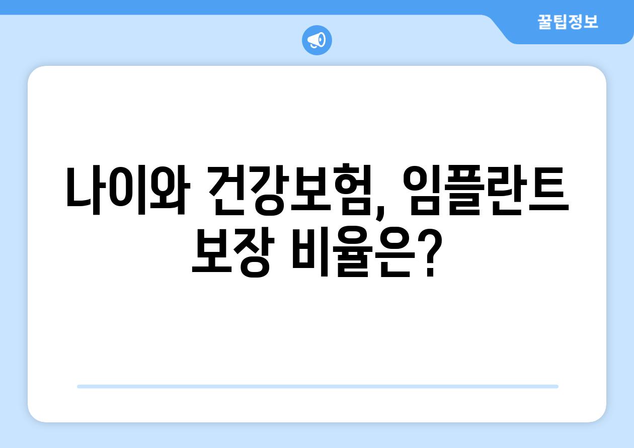 나이와 건강보험, 임플란트 보장 비율은?