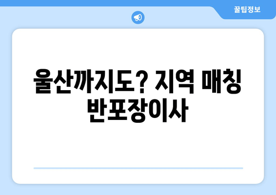 울산까지도? 지역 매칭 반포장이사