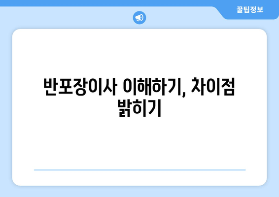 반포장이사 이해하기, 차이점 밝히기