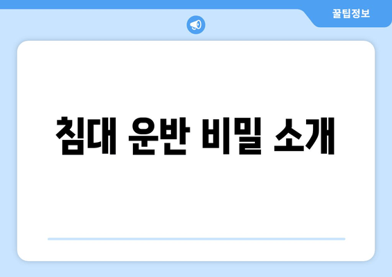 침대 운반 비밀 소개