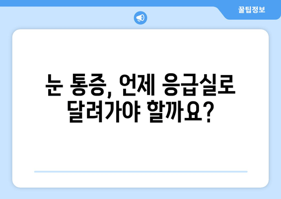 갑작스러운 눈 통증, 눈 주변 통증? 빨리 가야 할 병원 찾기 | 안과, 응급실, 진료, 증상, 치료