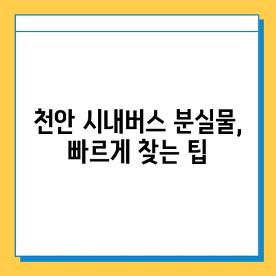 천안 시내버스 분실물 찾기| 천안시 대중교통 분실물센터 안내 | 분실물 신고,  찾는 방법, 연락처