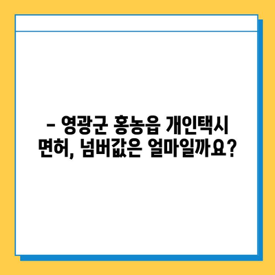 전라남도 영광군 홍농읍 개인택시 면허 매매 가격| 오늘 시세 확인 & 자격조건, 월수입, 양수교육 정보 | 번호판, 넘버값