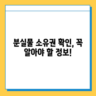 잃어버린 소중한 물건, 찾을 수 있을까요? | 분실물 소유권 확인 가이드 & 팁