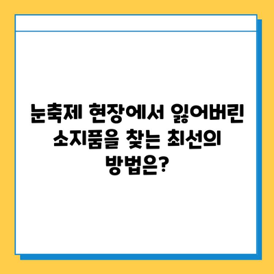 삿포로 눈축제에서 잃어버린 소지품 찾는 방법| 단계별 가이드 | 삿포로 눈축제, 소지품 분실, 찾는 방법, 팁