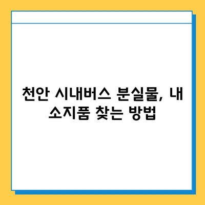 천안 시내버스에서 소지품을 잃어버렸을 때,  어떻게 찾을까요? | 분실물센터 연락처 & 찾는 방법