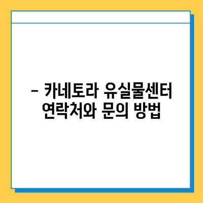 츠케멘 카네토라에서 유실물 찾기| 상세 가이드 | 유실물, 분실물, 찾는 방법, 연락처, 절차