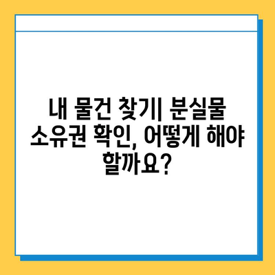 분실물 소유권 확인| 필수 지침 | 분실물, 소유권, 확인, 절차, 법률