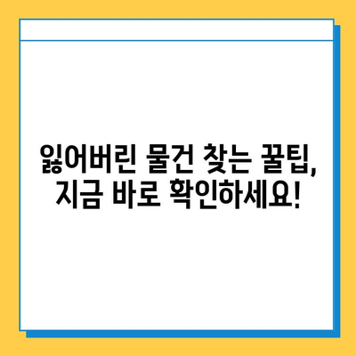 방학 동안 잃어버린 물건 찾는 꿀팁 | 분실물, 찾기, 팁, 가이드