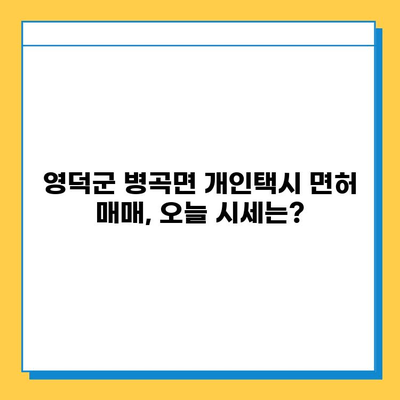 영덕군 병곡면 개인택시 면허 매매, 오늘 시세는? | 가격, 번호판, 자격, 월수입, 양수교육