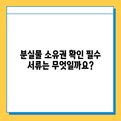 분실물 소유권 확인 완벽 가이드| 내 물건 찾는 7가지 단계 | 분실물, 소유권, 절차, 확인 방법