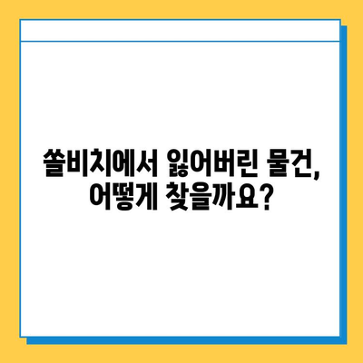 쏠비치에서 분실물 찾기| 빠르고 효과적인 방법 총정리 | 쏠비치, 분실물, 찾는 방법, 팁, 가이드