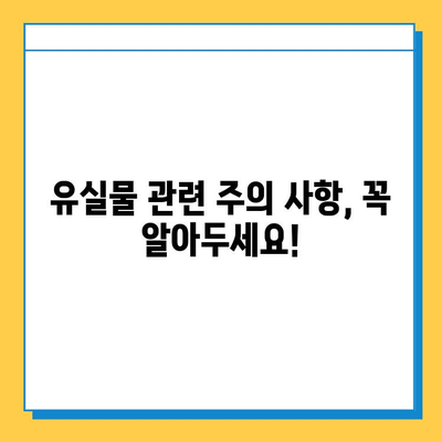 유실물, 얼마나 보관될까요? | 유실물 처리 기한, 보관 기간, 찾는 방법, 주의 사항