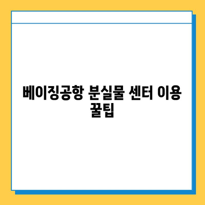 베이징공항 기내식 분실? 분실물 센터 찾는 방법 & 주의 사항 |  기내식, 분실물, 베이징공항