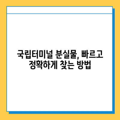 국립터미널 분실물 찾는 완벽 가이드| 단계별 안내 | 분실물센터, 연락처, 팁