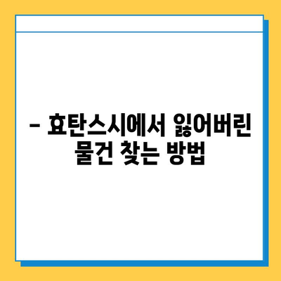 효탄스시 분실물 보관 및 처리 절차 안내 | 분실물 찾기, 보관 기간, 연락처