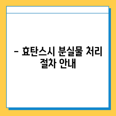 효탄스시 분실물 보관 및 처리 절차 안내 | 분실물 찾기, 보관 기간, 연락처