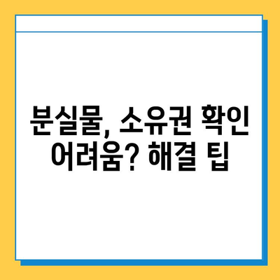 분실물, 내 것이 맞을까? 소유권 확인 완벽 가이드 | 분실물, 소유권 확인, 절차, 증빙