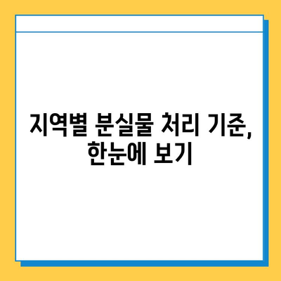 분실물 처리 기간, 지역별 상세 분석 | 분실물, 처리 기간, 법률, 보관, 찾기, 정보