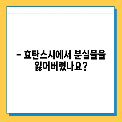 효탄스시 분실물 찾기| 상세 안내 및 주의 사항 | 분실물센터, 연락처, 찾는 방법