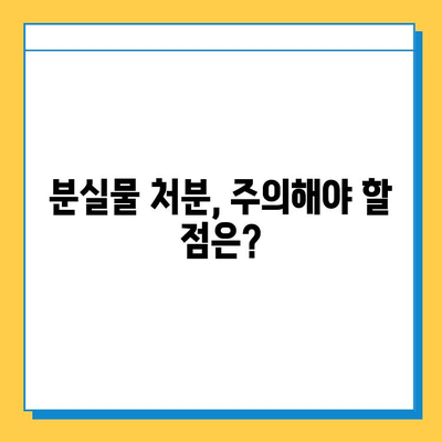 분실물 보관 기간 만료 후 처리| 어떻게 해야 할까요? | 분실물, 처리 기준, 처분, 법률