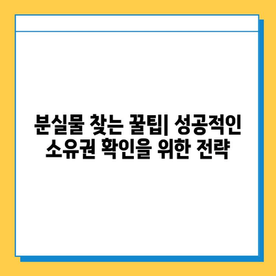 분실물 찾기 여정| 소유권 확인의 모든 것 | 분실물, 소유권 증명, 절차, 팁