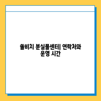 쏠비치 분실물 찾기| 쉽고 빠르게 내 물건 되찾기 | 분실물센터, 연락처, 찾는 방법