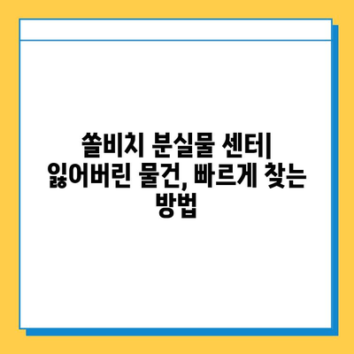 쏠비치에서 물건을 잃어버렸나요? 분실물 센터에서 쉽고 빠르게 찾는 방법 | 쏠비치, 분실물, 유실물, 보관, 찾기, 안내