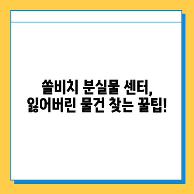 쏠비치에서 물건을 잃어버렸나요? 분실물 센터에서 쉽고 빠르게 찾는 방법 | 쏠비치, 분실물, 유실물, 보관, 찾기, 안내